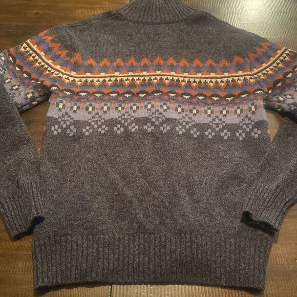 Men's Stetson Western Gray Patterned Sweater Zip up Cardigan XL - Picture 9 of 9